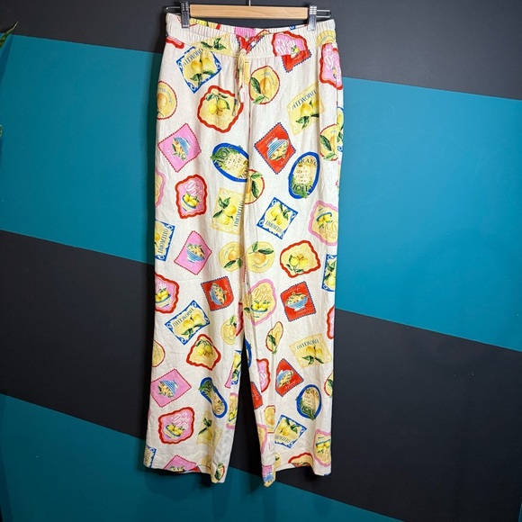 BNWT Joie Multicolor Graphic Print Linen Pants size Small - Picture 1 of 11
